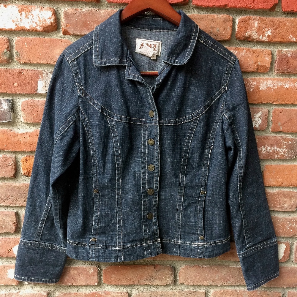Ami Dark Blue Denim Jean Jacket - Size Large - Picture 7 of 7